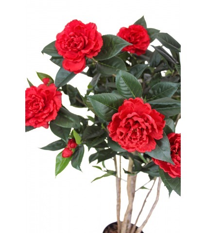 Petit camélia rouge artificiel