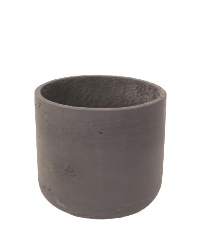 Pot rond gris en béton