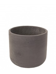 Pot rond gris en béton