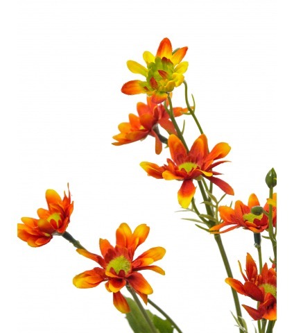 Chrysanthème artificiel rouge orangé