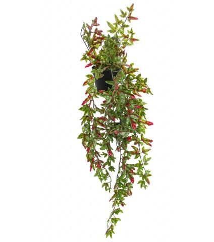 Lierre artificiel vert et rouge en pot