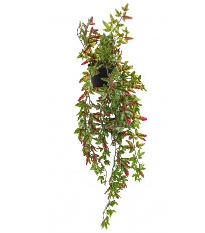 Lierre artificiel vert et rouge en pot
