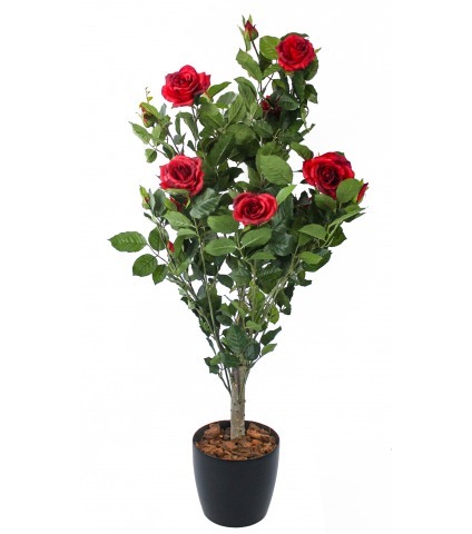 Grand rosier rouge artificiel