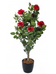 Grand rosier rouge artificiel