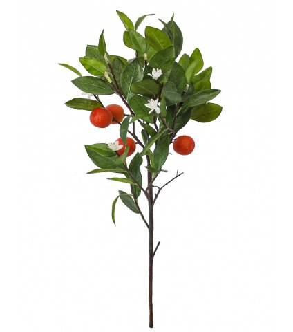 Branche d'oranger artificielle feuillue