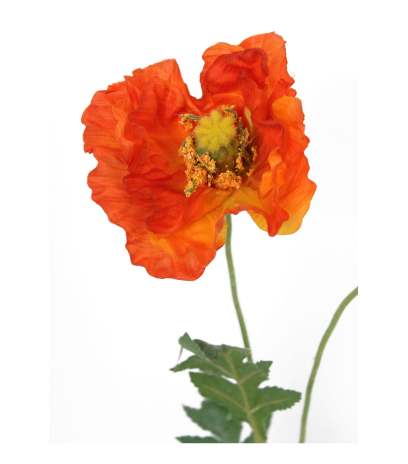 Coquelicot artificiel rouge orangé