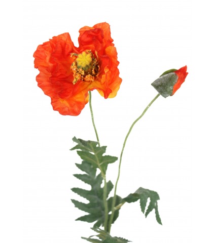 Coquelicot artificiel rouge orangé