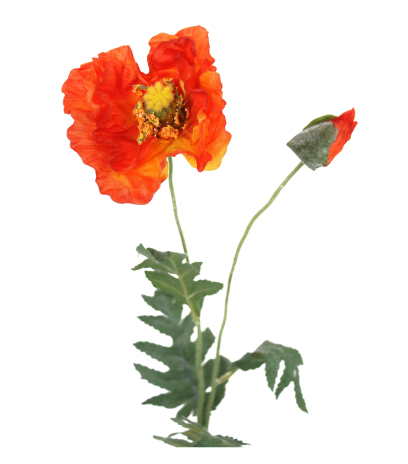 Coquelicot artificiel rouge orangé