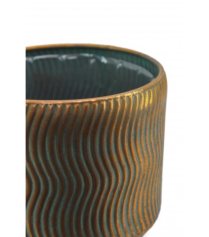 Cache-pot en métal doré