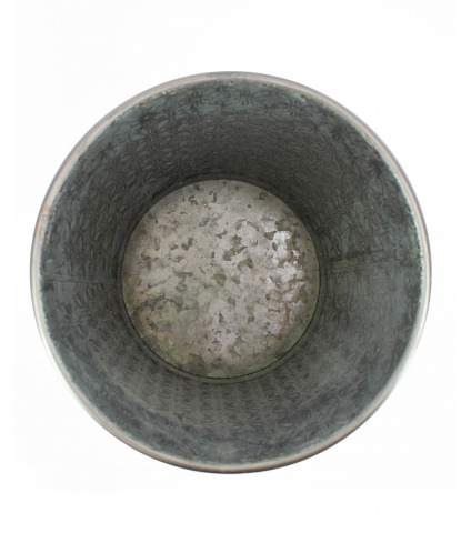 Grand pot zinc motif floral