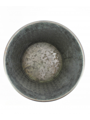 Grand pot zinc motif floral