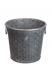 Grand pot zinc motif floral