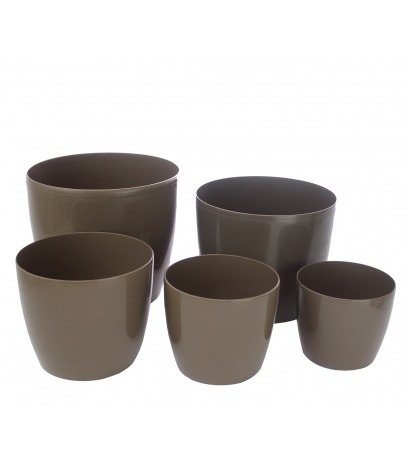 Pot plastique rond marron PRIMO