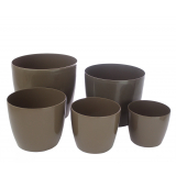 Pot plastique rond marron PRIMO