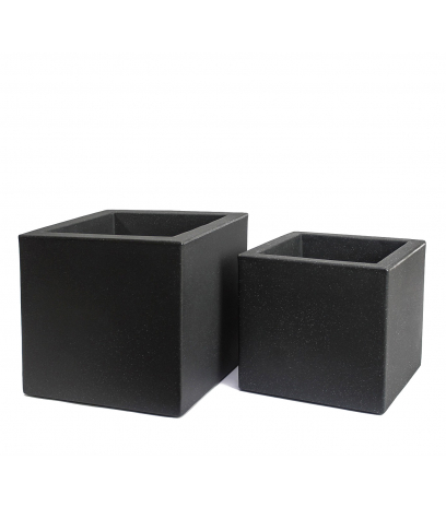 Pot cubique gris anthracite