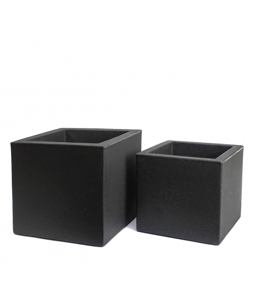 Pot cubique gris anthracite