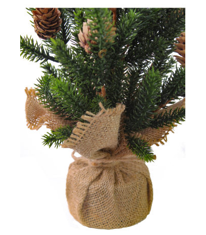 Mini sapin artificiel avec pommes de pin