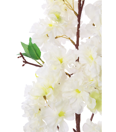 Grand rameau de cerisier artificiel blanc