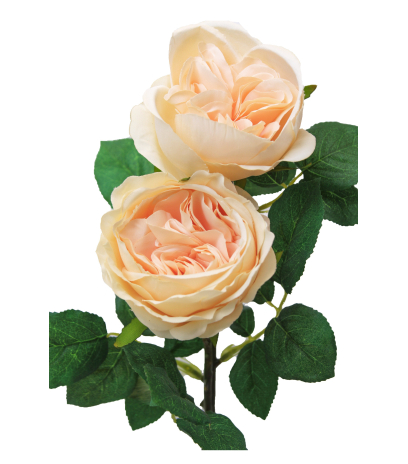 Tige de rose artificielle orange