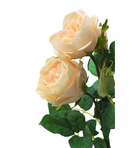 Tige de rose artificielle orange