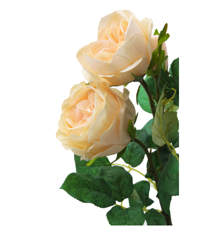 Tige de rose artificielle orange