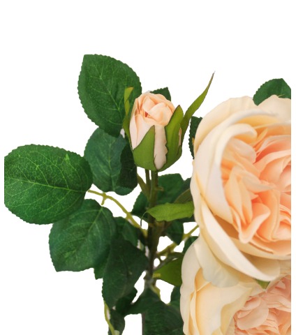 Tige de rose artificielle orange