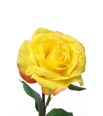 Rose artificielle jaune