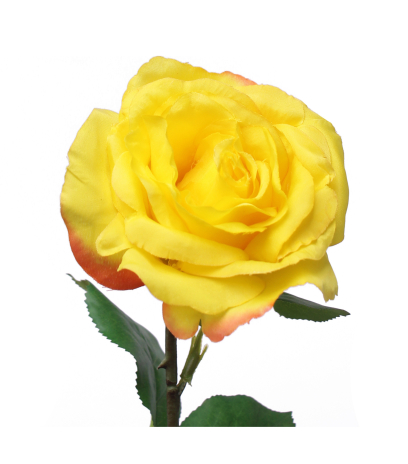 Rose artificielle jaune