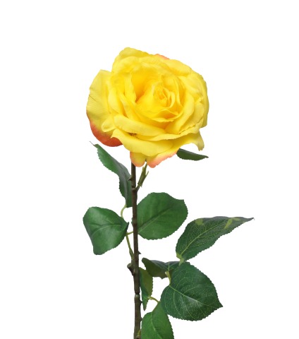 Rose artificielle jaune