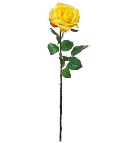 Rose artificielle jaune