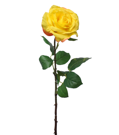 Rose artificielle jaune