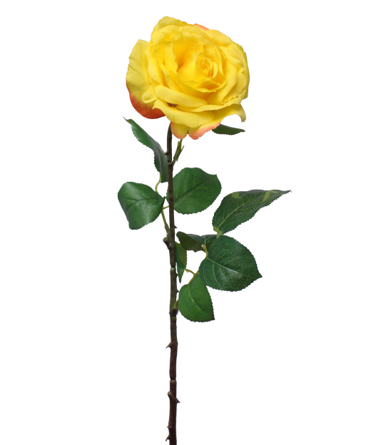 Rose artificielle jaune