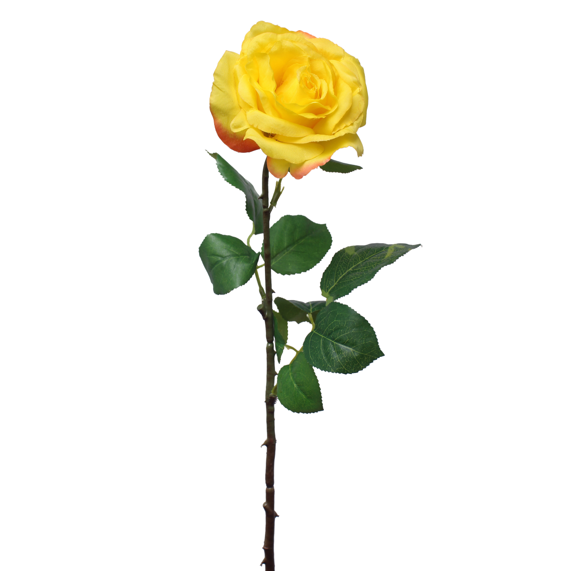 Rose artificielle jaune