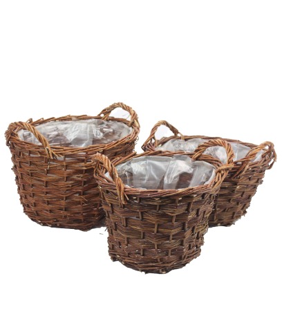 Panier en osier marron