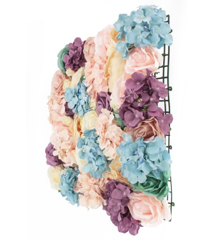 Mur floral artificiel pastel