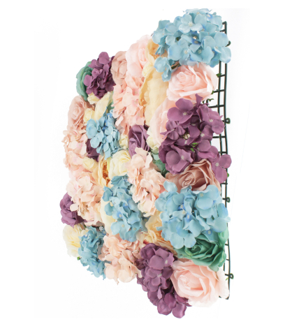 Mur floral artificiel pastel