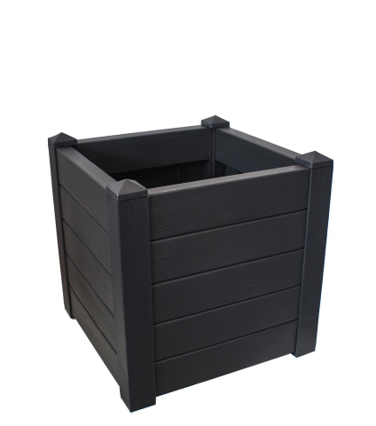 Bac à fleurs carré à lattes