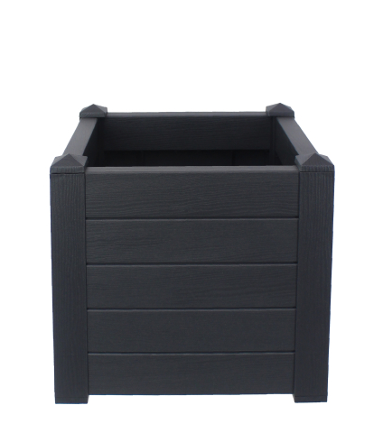 Bac à fleurs carré à lattes