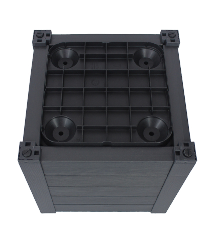 Bac à fleurs carré à lattes