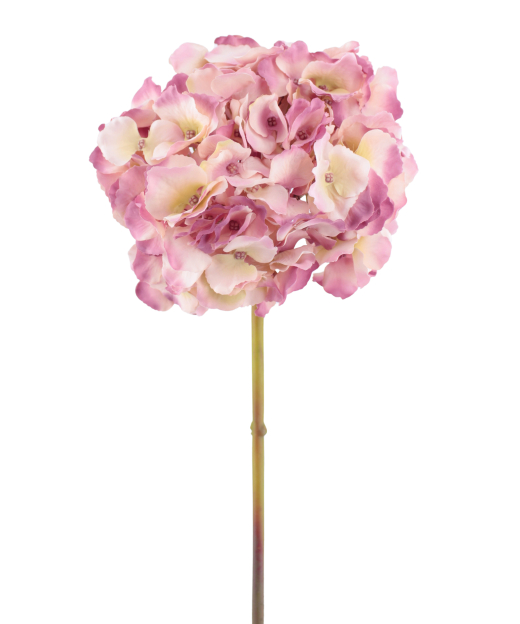 Tête d'hortensia artificielle rose