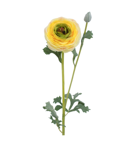 Renoncule artificielle jaune bouton