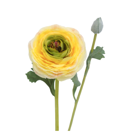 Renoncule artificielle jaune bouton