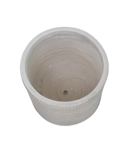 Pot rond tressé blanc