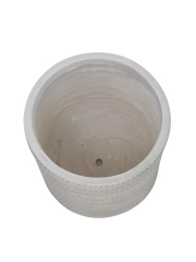 Pot rond tressé blanc