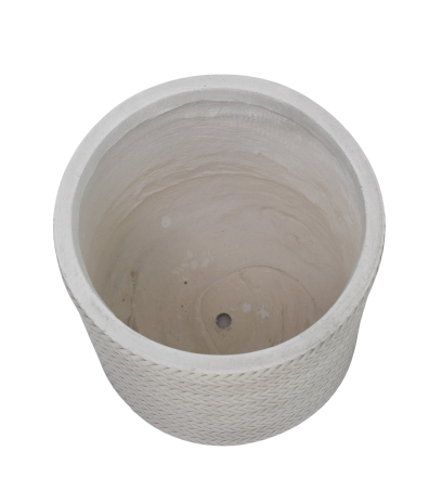 Pot rond tressé blanc