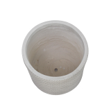 Pot rond tressé blanc