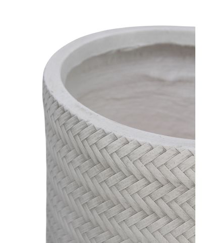 Pot rond tressé blanc