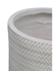 Pot rond tressé blanc