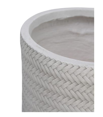 Pot rond tressé blanc