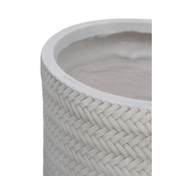 Pot rond tressé blanc
